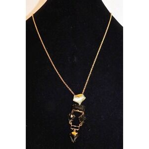 Alexis Bittar‎ Gold Metal Gray Jeweled Necklace